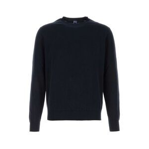 Fedeli Men Navy Blue Cotton Sweater